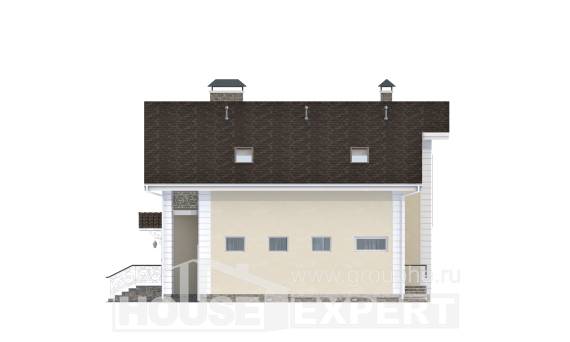 150-002-Л Проект двухэтажного дома мансардный этаж, гараж, бюджетный загородный дом из газосиликатных блоков, House Expert