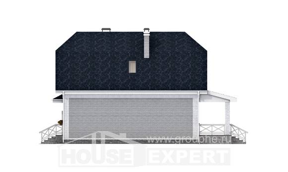 160-006-Л Проект двухэтажного дома с мансардным этажом и гаражом, экономичный загородный дом из твинблока, House Expert