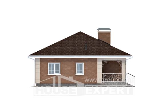 100-001-Л Проект одноэтажного дома, простой дом из пеноблока, House Expert
