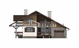 220-005-П Проект двухэтажного дома мансардой и гаражом, современный загородный дом из кирпича, House Expert