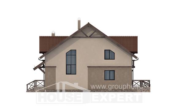 120-003-Л Проект двухэтажного дома с мансардой, уютный загородный дом из арболита, House Expert