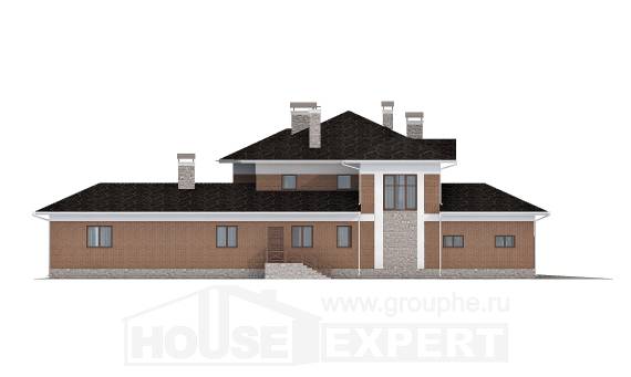 520-002-Л Проект трехэтажного дома и гаражом, огромный домик из поризованных блоков, House Expert