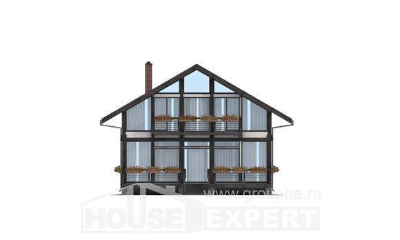 170-007-П Проект двухэтажного дома мансардный этаж, экономичный домик из дерева, House Expert