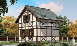 060-002-П Проект двухэтажного дома мансардой, красивый коттедж из дерева, House Expert