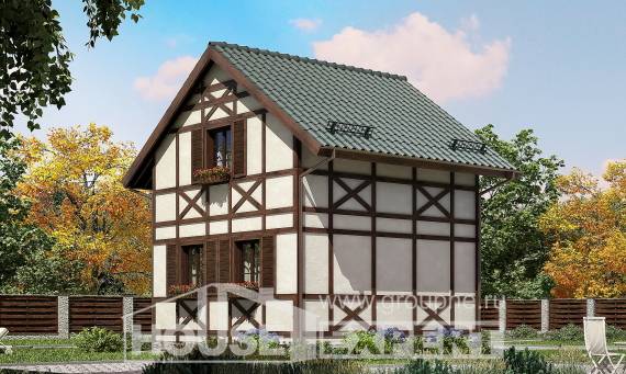 060-002-П Проект двухэтажного дома мансардой, красивый коттедж из дерева, House Expert