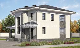 155-011-П Проект двухэтажного дома, скромный домик из теплоблока, House Expert