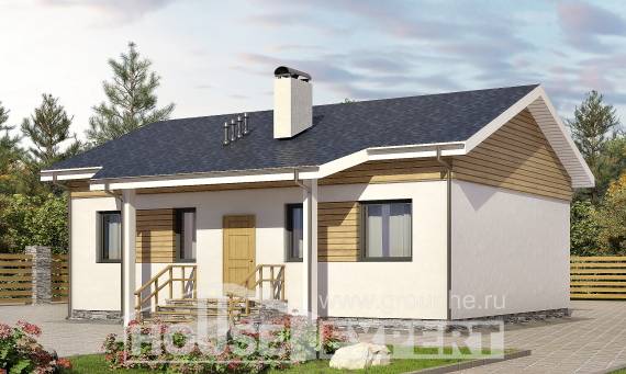 080-004-П Проект одноэтажного дома, уютный коттедж из газосиликатных блоков, House Expert