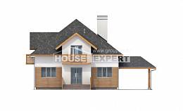 155-004-П Проект двухэтажного дома с мансардным этажом и гаражом, современный дом из газосиликатных блоков, House Expert