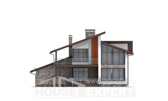 200-010-П Проект двухэтажного дома мансардный этаж, гараж, уютный дом из газобетона, House Expert