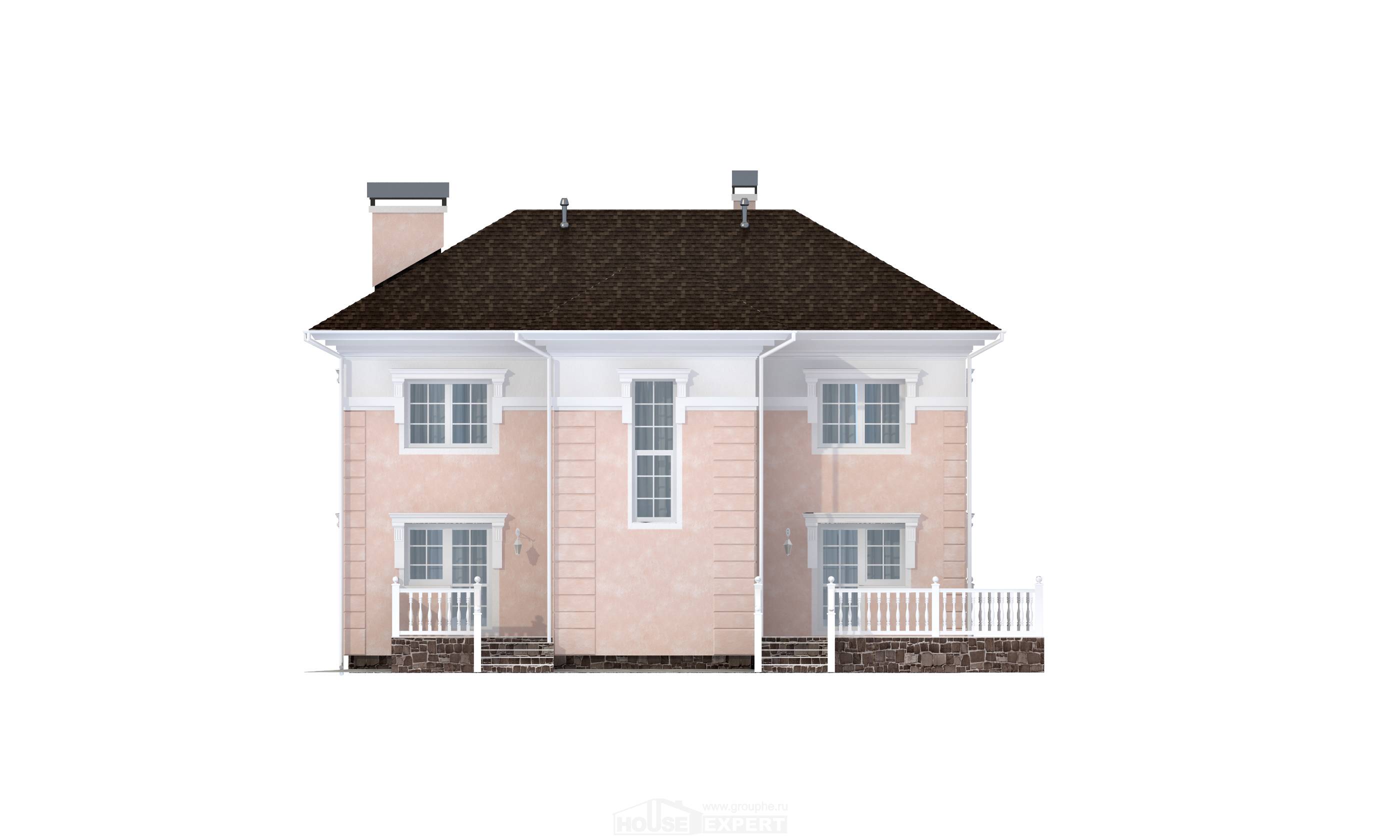 155-005-Л Проект двухэтажного дома, недорогой домик из блока, House Expert