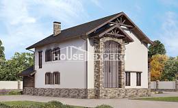 200-005-П Проект двухэтажного дома и гаражом, средний дом из газобетона, House Expert