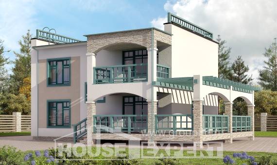 150-010-П Проект двухэтажного дома, недорогой загородный дом из кирпича, House Expert