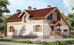 165-002-П Проект двухэтажного дома с мансардным этажом и гаражом, экономичный домик из бризолита, House Expert