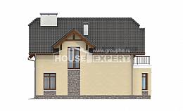 255-003-П Проект двухэтажного дома мансардный этаж и гаражом, уютный загородный дом из бризолита, House Expert
