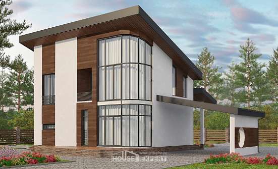 230-001-П Проект двухэтажного дома мансардой, современный дом из кирпича | Проекты домов от House Expert