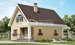 130-004-П Проект двухэтажного дома мансардой, уютный домик из керамзитобетонных блоков, House Expert
