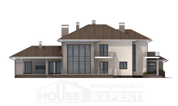 500-001-П Проект трехэтажного дома и гаражом, просторный дом из кирпича, House Expert