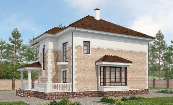 220-008-П Проект двухэтажного дома, просторный домик из кирпича | Проекты домов от House Expert