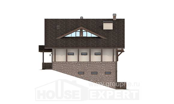 305-002-Л Проект трехэтажного дома мансардный этаж, современный коттедж из кирпича, House Expert