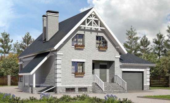 200-009-П Проект трехэтажного дома мансардой, гараж, современный домик из пеноблока, House Expert