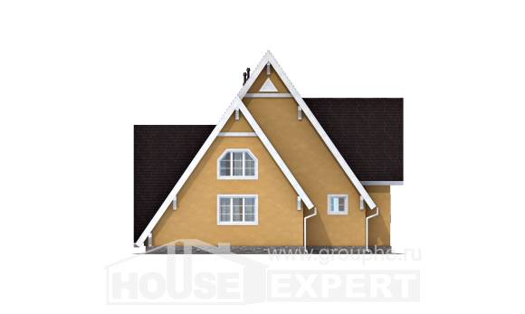 155-008-П Проект двухэтажного дома с мансардным этажом, доступный загородный дом из дерева, House Expert