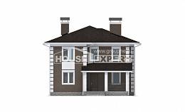 185-002-П Проект двухэтажного дома, недорогой загородный дом из бризолита, House Expert