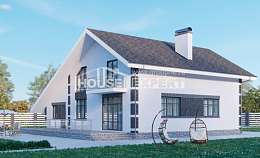 190-008-П Проект двухэтажного дома мансардой и гаражом, красивый коттедж из керамзитобетонных блоков, House Expert