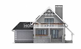200-009-П Проект трехэтажного дома с мансардным этажом, гараж, средний домик из газосиликатных блоков, House Expert