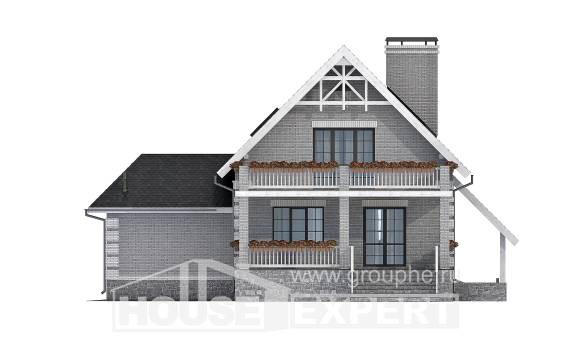 200-009-П Проект трехэтажного дома с мансардным этажом, гараж, средний домик из газосиликатных блоков, House Expert