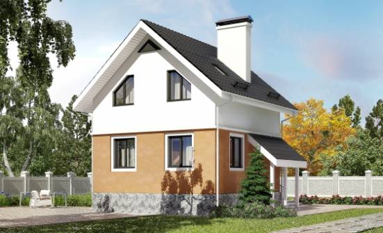 100-005-Л Проект трехэтажного дома с мансардой, уютный загородный дом из блока | Проекты домов от House Expert