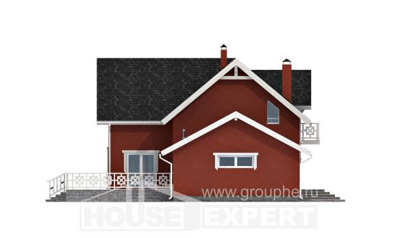 180-013-Л Проект двухэтажного дома мансардой и гаражом, современный дом из бризолита, House Expert