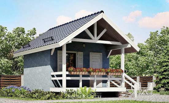 020-001-П Проект одноэтажного дома, уютный дом из бревен | Проекты домов от House Expert