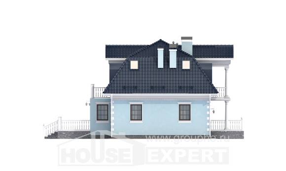 210-004-Л Проект двухэтажного дома с мансардным этажом, просторный коттедж из арболита, House Expert