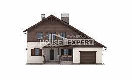 200-003-П Проект двухэтажного дома, гараж, современный коттедж из теплоблока, House Expert