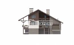 300-003-П Проект трехэтажного дома с мансардным этажом и гаражом, классический коттедж из кирпича, House Expert