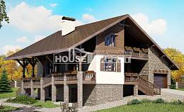 300-003-П Проект трехэтажного дома с мансардным этажом, гараж, красивый домик из кирпича, House Expert