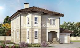 220-007-П Проект двухэтажного дома, гараж, красивый домик из кирпича, House Expert