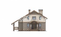 160-010-Л Проект двухэтажного дома мансардой, бюджетный домик из поризованных блоков, House Expert
