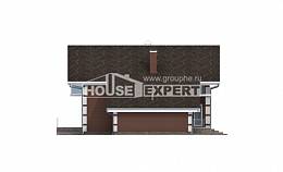 180-001-Л Проект двухэтажного дома с мансардой, гараж, экономичный дом из газобетона, House Expert