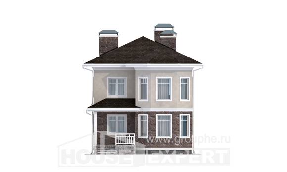 120-001-Л Проект двухэтажного дома, доступный домик из бризолита, House Expert