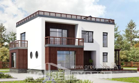 215-002-П Проект двухэтажного дома, классический загородный дом из пеноблока, House Expert