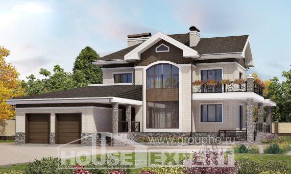 365-001-Л Проект трехэтажного дома и гаражом, огромный загородный дом из кирпича, House Expert