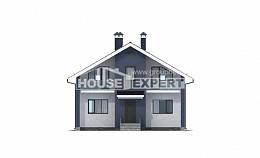 150-005-П Проект двухэтажного дома мансардный этаж, компактный домик из твинблока, House Expert