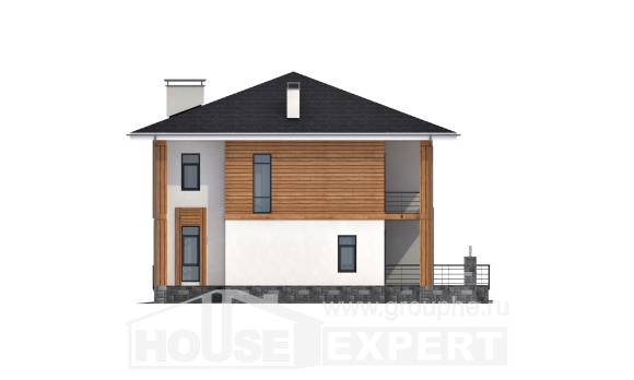 180-015-П Проект двухэтажного дома, средний коттедж из бризолита, House Expert