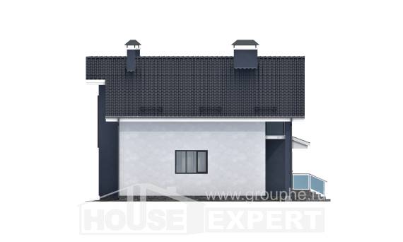 150-005-П Проект двухэтажного дома с мансардным этажом, доступный дом из бризолита, House Expert