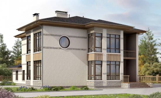 345-001-П Проект двухэтажного дома, классический загородный дом из теплоблока | Проекты домов от House Expert