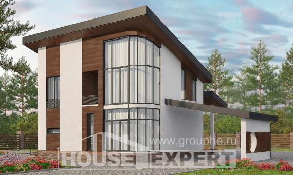 230-001-П Проект двухэтажного дома с мансардным этажом, современный коттедж из кирпича, House Expert