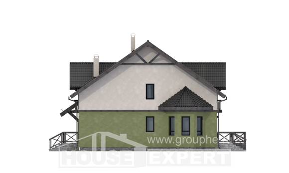 120-003-П Проект двухэтажного дома с мансардой, красивый дом из твинблока, House Expert