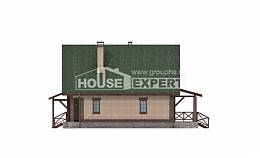 160-011-П Проект двухэтажного дома с мансардой, уютный домик из теплоблока, House Expert