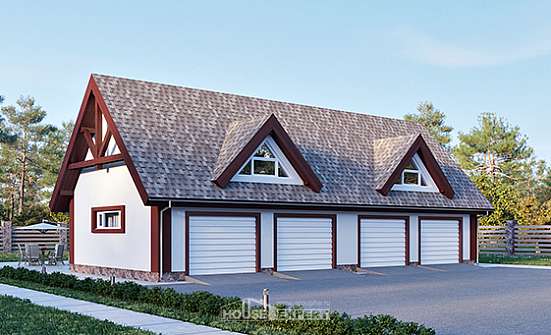 145-002-Л Проект гаража из пеноблока | Проекты домов от House Expert